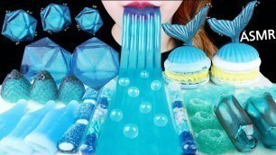 'ASMR BLUE FOODS *GLASS CANDY, JELLY NOODLES, NIK-L-NIPS WAX BOTTLE 파란색 먹방 EATING SOUNDS MUKBANG 咀嚼音'