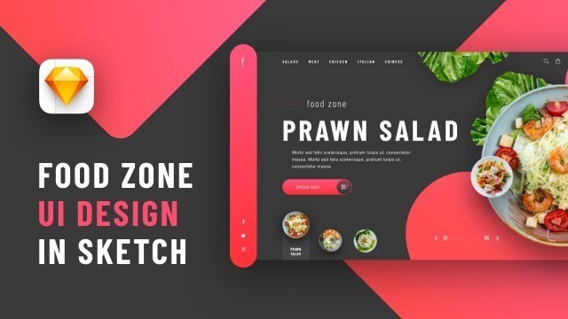 'Food Zone UI Design - Sketch UI Speed Art Tutorial'