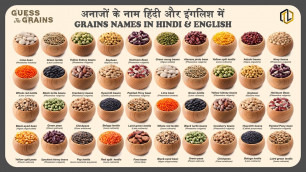 'Grains Names in English & Hindi, Guess the Grains, अनाजों के नाम इंग्लिश और हिंदी में, Pulses Names'