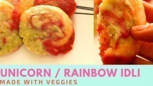 'Unicorn idli / Rainbow idli with veggies - Inspired from buzzfeed food'