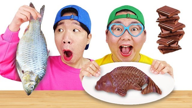 'REAL FOOD VS JELLY CHOCOLATE FOOD CHALLENGE 진짜음식 가짜음식 챌린지 HACO 하코'