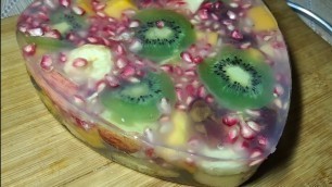 'Fruits Jelly Cake | Transparent cake  | #Cake #CakeRecipe #JellyCake #Food #Foodies #AhaaEmiRuchi'