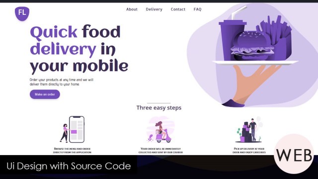 'Food Delivery Ui Design  Using HTML And CSS | illustration Arts'