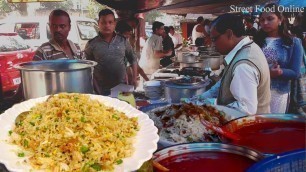 'Street Food at Kolkata High Court Area | Chowmein Fried Rice | People Enjoying Lunch Time Food'