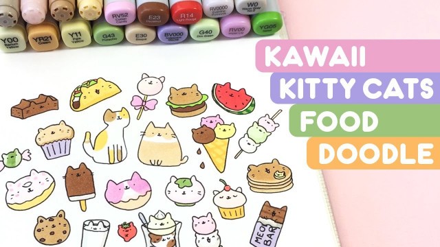 'Kawaii Kitty Cats Food Doodle ~ KiraKiraDoodles'