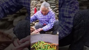 'Granny making chinese food | best recipe | wild | Must watch !!'