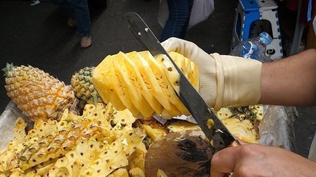 '태국 파인애플 자르기 달인 / Amazing Pineapple Cutting Skills - thai street food'