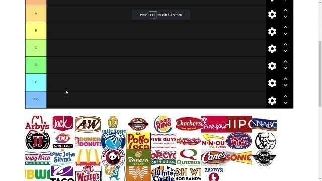 'Epic Fast Food Tier List'