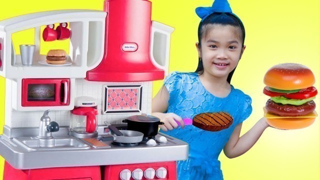 'Hana Pretend Play w/ Hamburger & Hotdog Kitchen Food Cooking Kids Toys'