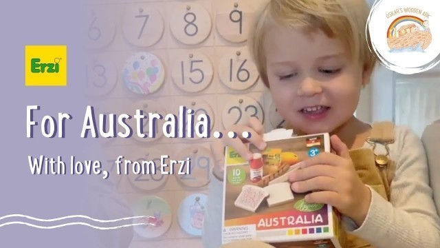 'For Australia, With love from Erzi Wooden Play Food'