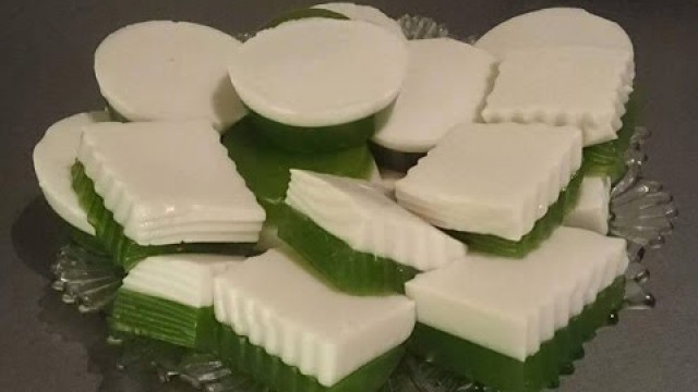 'How to make pandan and coconut jelly Lao food'