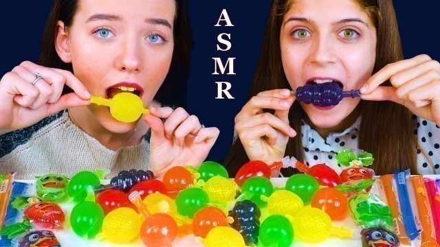 'ASMR MOST POPULAR FOOD TIKTOK (JELLY FRUIT CANDY AND JELLY NOODLES, JELLY STRAWS) EATING SOUND'