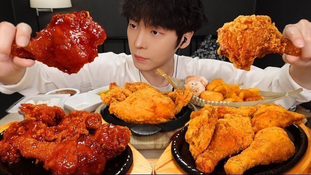 'MUKBANG 후참잘 후라이드치킨 & 치즈볼 & 양념 치킨먹방! FRIED CHICKEN & CHEESE BALL EATING SOUND!'