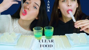 'ASMR CLEAR FOOD, Edible GLASSES, JELLY STRAWS, ROCK CANDY, JELLO CUPS | Eating Sounds 먹방'