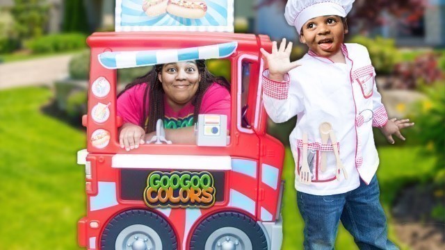 'GOO GOO GAGA PRETEND PLAY WITH FOOD TRUCK! Family Learn Manners and Eat Healthy'