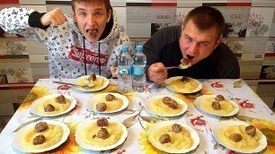 'БИТВА КИШКОБЛУДОВ КТО БОЛЬШЕ И БЫСТРЕЕ СЪЕСТ МНОГО ЕДЫ [Food Battle Challenge]'