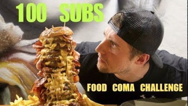 'Ginormous 15 PATTY BURGER Challenge | Food Coma 100 Sub Celebration (10,000 Calories)'