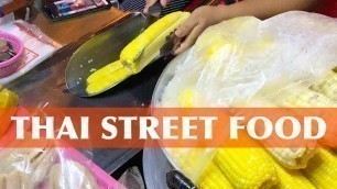 'Boiled Corn Cutting Skills | Thai Street Food'