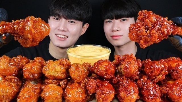 '뱀파이어 치킨 리얼사운드 먹방ASMR MUKBANG SPICY FRIED CHICKEN & SWEET CHICKEN スパイシーなチキン Gà ไก่ Ayam eating sounds'