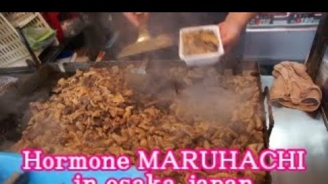 '【Hormone】grilled meat MARUHACHI japanese street food nishinari,osaka delicious'