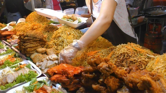 'Huge Thai Street Food Market in Phuket. Banzaan Night Market, Patong. Thailand'