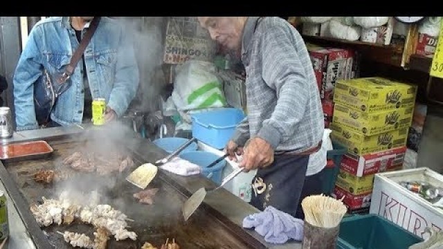 'Japanese Street Food - Grilled Hormones in Nishinari Osaka'