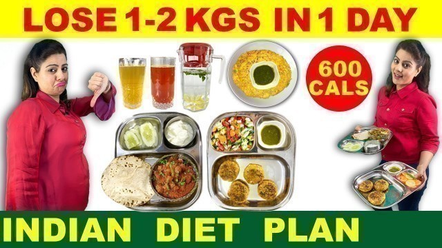 'Lose 1 Kg - 2 Kg in 1 Day | Easy Diet Plan to Lose Weight Fast | Indian Diet Plan by Natasha Mohan'