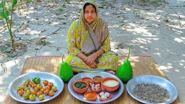 'Lau (Calabash) Koptha Curry and Khosa Pakora Recipes by Village Food Life'