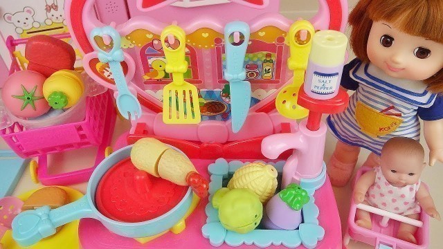 'Kitchen and food cooking toys and baby doll play'