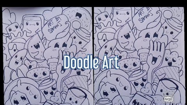 'Doodle Art Easy For Beginners || Easy Fun Food Doodle'