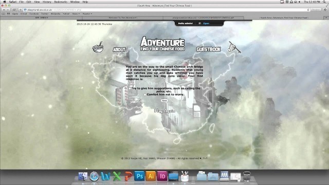 'Dynamic Web Design: Adventure! Find Your Chinese Food (Screencapture Intro)'