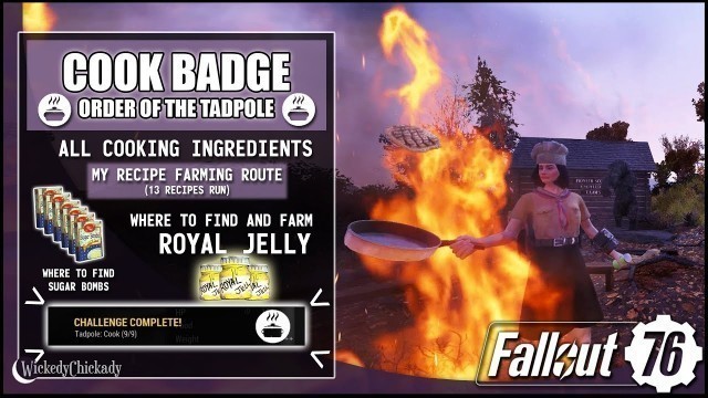 'Cook Badge Fallout 76 | Order of the Tadpole | Farm Royal Jelly & Sugar Bombs | Fallout 76 Backpack'