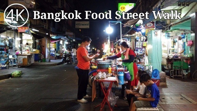 '[4K] Bangkok Evening Walk | Thai Street Food Near Ratchathewi BTS Skytrain'