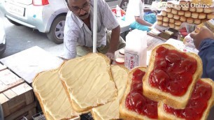 'Butter Jelly Bread Toast | Street Food at Kolkata Street | Best Way to  Breakfast in Indian street'