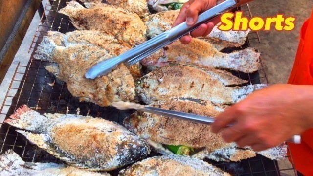 'Traditional Grilled Tilapia Fish Charcoal with Salt -Thai Street Food | Food Indy #Shorts'