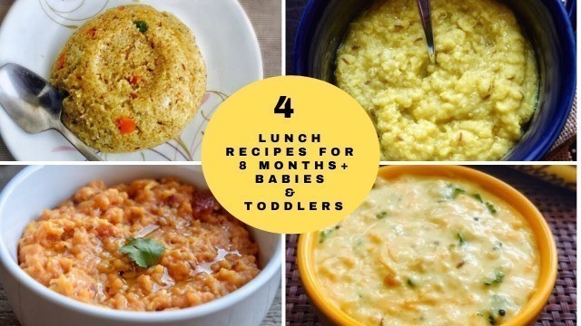 '4 Lunch Ideas for Babies | Baby Food Recipes for 8+ Months | Baby Food Ideas'