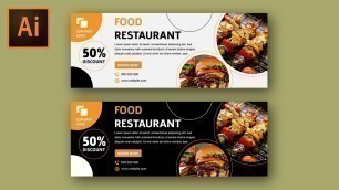 'Food Restaurant Web Banner Design Tutorial | Adobe Illustrator CC | Designers Joint'