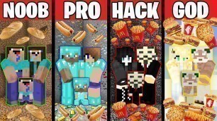 'Minecraft Battle: FOOD FAMILY CHALLENGE! NOOB vs PRO vs HACKER vs GOD in Minecraft Animation'