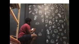 'How to doodle on restaurant\'s wall'