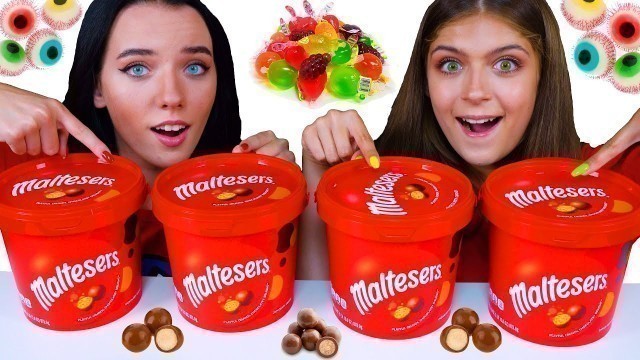 'ASMR Maltesers Food Challenge (Tik Tok Jelly Fruit, Wax Candy, Gummy Eyeballs)'