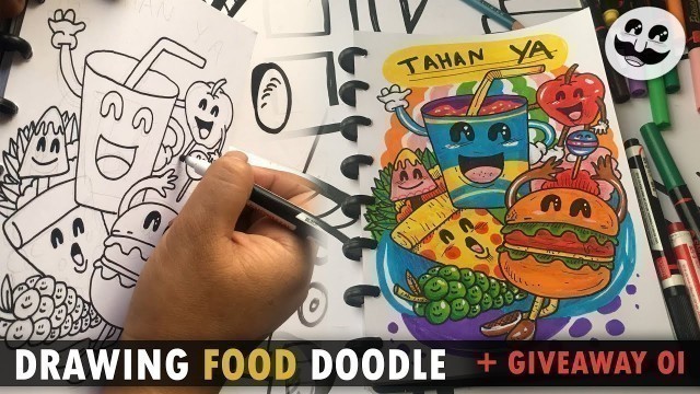 'Cara menggambar doodle makanan / How to draw food doodle'