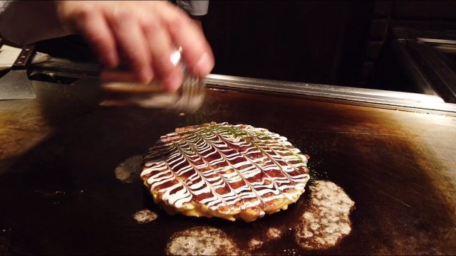 'Famous Osaka Japanese Street Food Okonomiyaki & Yakisoba Chibo Dotonbori  Osaka'