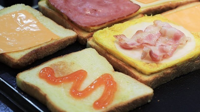 'Isaac toast in Myeongdong street / Korean street food / 이삭토스트'