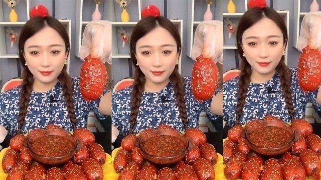 'MUKBANG #KoreanfoodASMR MUKBANG Korean food, FIRE TOFU NOODLES, HAMBURGER STEAK, Chicken, EGG,'