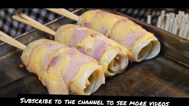 'fried egg bacon roll - thai street food korean-food'