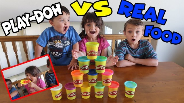 'PLAY-DOH vs REAL FOOD Challenge!'