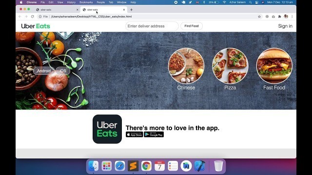 'Food delivery web page Apps download button design'