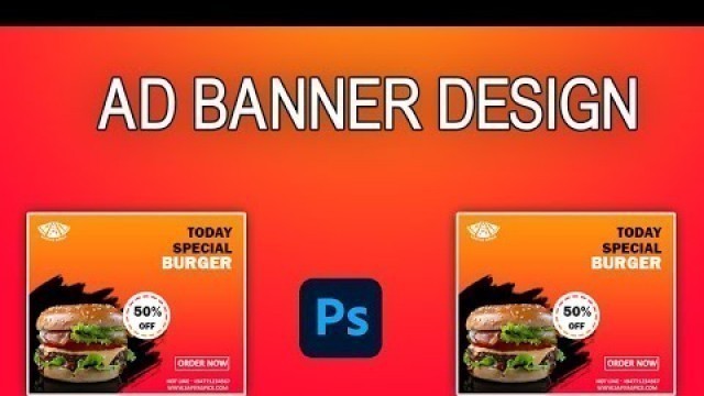 'Google ads banner design for restaurant in photoshop ||  web banner design ||  food banner design'