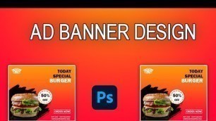 'Google ads banner design for restaurant in photoshop ||  web banner design ||  food banner design'