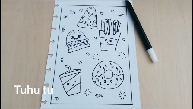 'Tutorial Doodle Art Food | Cara Menggambar Doodle Makanan Mudah'